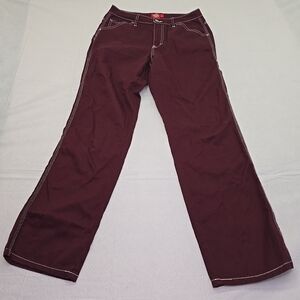 Dickies Junior's Burgandy White Stitch Baggy Carpenter Style Pants 5/27